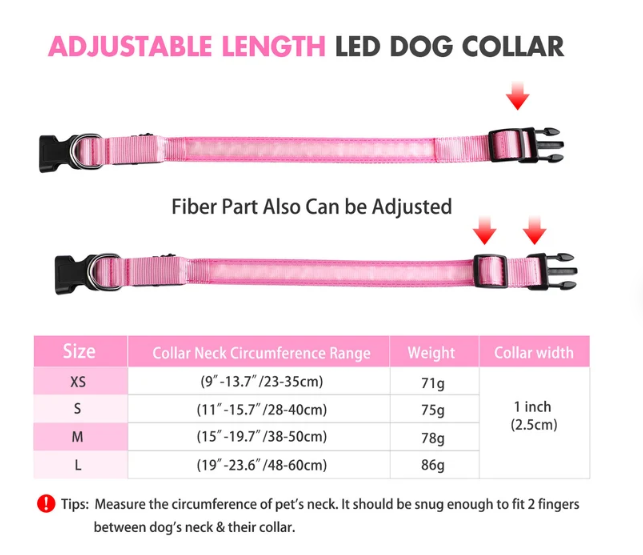 Rechargeable LED Dog Collar